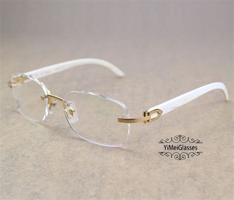 cartier buffalo horn rimless.